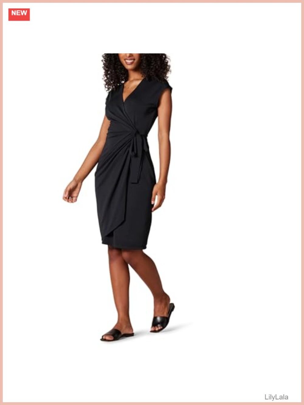 Classic Cap Sleeve Wrap Dress Matte Jersey Business Casual